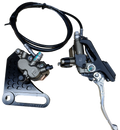 Complete conversion brake kit with caliper, bracket, braided line and master cylinder lever assembly